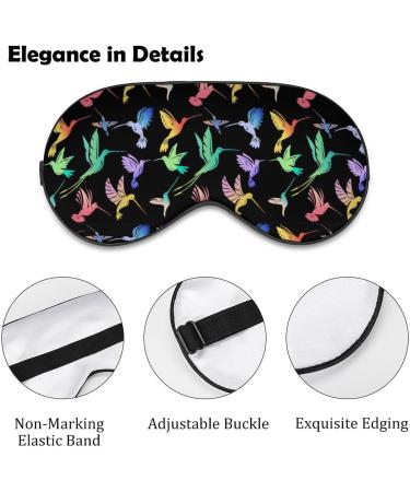 Nature Theme Flying Hummingbirds Sleep Mask - Adjustable Strap, Light Blocking Eye Cover for Men and Women - Buy Online on GoSupps.com
