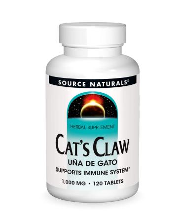 Source Naturals Cat's Claw Bark Una de Gato 1000 mg Dietary Supplement - Supports Immune System - 120 Tablets