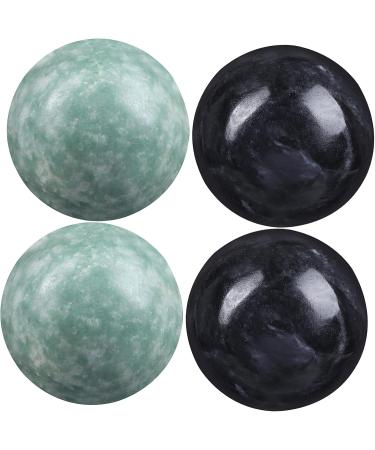 Fomiyes 4 Set Ball Massage Device - Metal Stone Massage Balls for Hands Ankle & Shoes - Crystal & Obsidian Fitness Tools - Buy Online on GoSupps.com