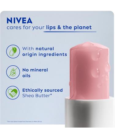 NIVEA Pearly Shine Lip Balm (4.8g) - 24h Moisture & Glamorous Shine with Shea Butter, Natural Oils & Vitamins - Nourishing Lip Care - Buy Online on GoSupps.com