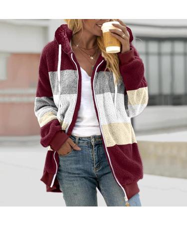 Shop Hanxiulin Oversized Winter Coat - Plush Jacket & Hoodie for Women | Warm Windproof Fluffy in B-Wine - Size 3XL & Color Variants - Buy Online on GoSupps.com