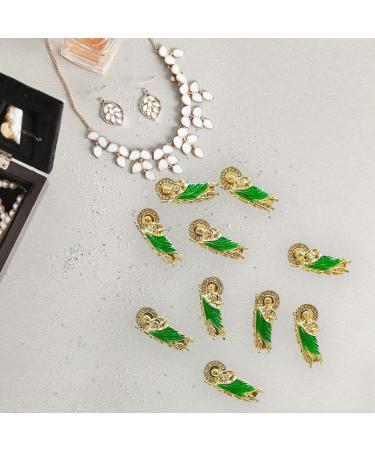 San Judas Nail Charms - 10PCS 3D Nail Diamonds Art Charms for Acrylic Nails - Rhinestones, Gems, and Crystals - Green Design - Buy Online on GoSupps.com