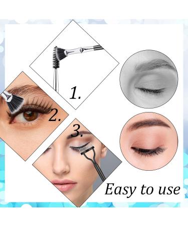 3PCS Multifunctional Mascara Fan Brush Set - Scalloped Lash Comb & Eyelash Separator for Perfect Lashes | Makeup Tool for Upper & Lower Eyelash Care - Buy Online on GoSupps.com