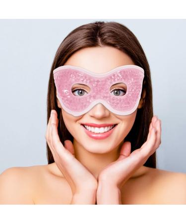 MIVORA Cooling Gel Mask for Puffy Eyes Reusable Hot Cold Therapy for Migraine Headache Dark Circles Dry/Swollen Eyes Sinus Pain Light Blue (A-pink) - Buy Online on GoSupps.com