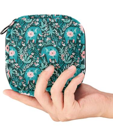 Elephant Green Period Storage Bag - Portable Sanitary Napkin Pouch for Girls - Multicoloured 04 - Buy Online on GoSupps.com