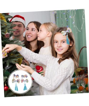 FRCOLOR 2 Pairs hairpin bow hair accessories tassel hair accessories hair catch barrette traditional tassel barrettes pearl bow clips for women child polyester ponytail Princess - Buy Online on GoSupps.com