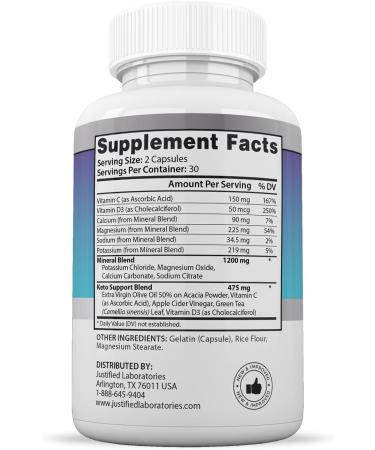 Ketogenix Extreme Keto Pills 1675MG New & Improved Formula Contains Apple Cider Vinegar Extra Virgin Olive Oil Powder Green Tea Leaf 60 Capsules - Buy Online on GoSupps.com