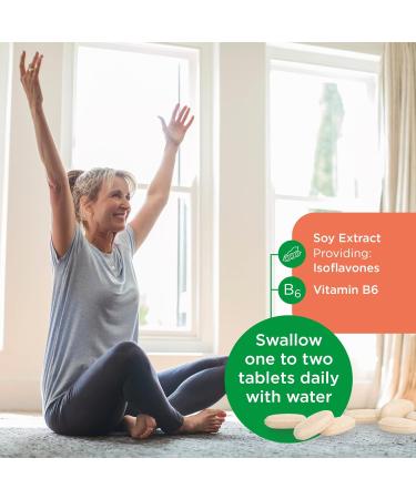 Healthspan MenoSerene Hormonal Balance Tablets - Menopause & Hormonal Support with Soy Extract and Vitamin B6 | Vegan-Friendly - Buy Online on GoSupps.com