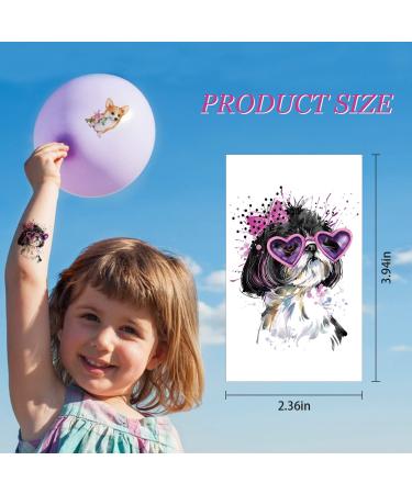 Watercolor Dog Temporary Tattoos for Kids & Adults - 12 Sheets Body Art Stickers for Face, Hands, and more - Buy Online on GoSupps.com