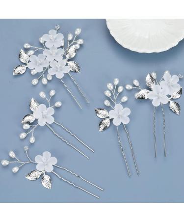 5 Pieces Bridal Hair Pins with Pearls Hair Pins Bridal Hair Accessories Bride Hair Clips for Weddings Bride Bridesmaids Anniversaries and Communion - Buy Online on GoSupps.com
