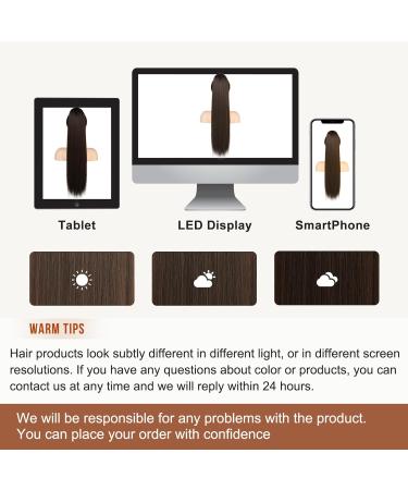 Flufymooz 66cm Dark Chocolate Brown Ponytail Extension - Curly Horse Tail Synthetic Hair for Women - Buy Online on GoSupps.com