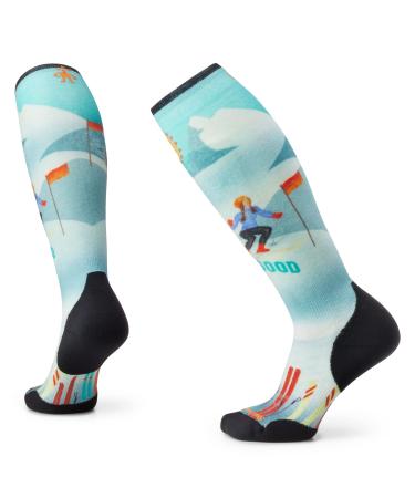 Smartwool Women's Targeted Cushion Pattern OTC Ski Socks with Snow Bunny Print M Capri