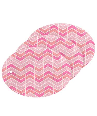 3-Pack Cleaning Kitchen Sponges Oval Pink Stripes Kitchen Cellulose Dishwashing Wood Pulp Cotton