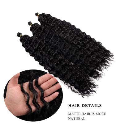 30 inch Maysa Soft Ocean Wave Crochet Hair Extensions - 120g/Pack - 6 Pack - 30 Inch Deep Wave Synthetic Hair in 1B Natural Black - Long Soft Curly Extensions for Black Women - Buy Online on GoSupps.com