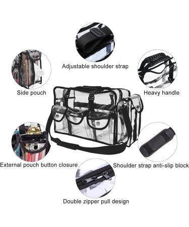 Enkrio Clear Waterproof Makeup Handbag | Travel & Sports Organizer with 5 Pockets & Shoulder Strap - Buy Online on GoSupps.com