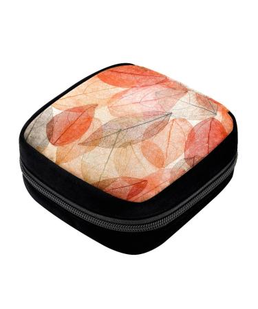 GIAPB Period Bag Sanitary Napkin Storage Bag Pad Holder for Period Makeup Pouch Abstract Autumn Leaves Color79