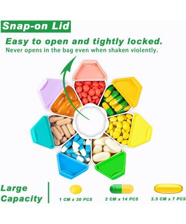 Pill Organizer Weekly | 7 Day Pill Box Medication Reminder | Moisture & Lightproof Case | Portable Travel Container for Vitamins | 1 Pack - Buy Online on GoSupps.com