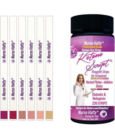 Nurse Hatty 230ct. Ketone Test Strips for Paleo + Adkins Diets - URS-1K - Long Ketone Strips - Buy Online on GoSupps.com