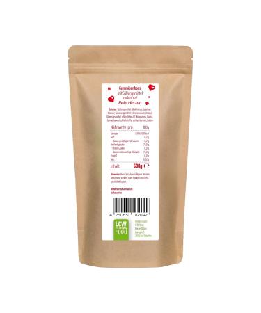 Sugar-Free Rubber Bonbons Red Hearts - 500g Bag | 0g Sugar | Fat-Free Gummy Bears with Maltitol - LCW - Buy Online on GoSupps.com