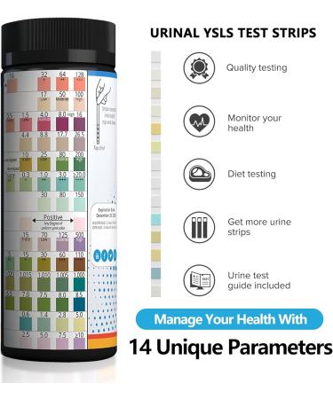 14-Parameter Urinalysis Test Strips - 100ct for UTI Keto pH Protein & More | International Shipping Available - Buy Online on GoSupps.com