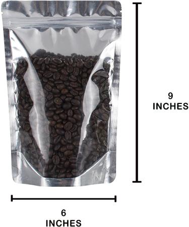 BELLE KR Mylar Bags 6x9 - 100 Pack | 7.5mil Thickness, Self-Standing Ziplock Bags for Food Storage | Resealable, Clear Packaging Bags with Label Stickers - Buy Online on GoSupps.com