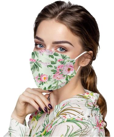 JINGYUA 10-Pack Floral Adult Face Masks - 4-Ply Comfort & Protection for Men & Women - Buy Online on GoSupps.com