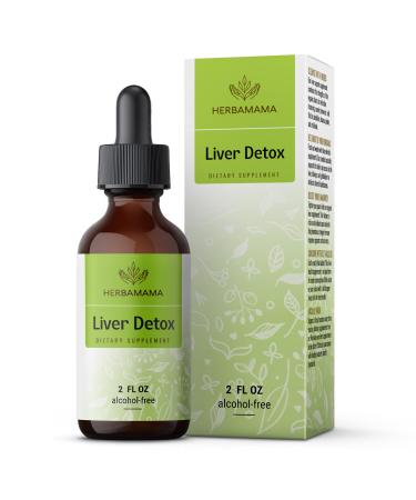 HERBAMAMA Liver Cleanse & Repair Liquid Drops Formula - Herbal Liver Supplement Tincture w/ Dandelion Extract & Organic Milk Thistle for Liver Health & Detox - 2 fl. Oz Bottle 2 Fl Oz (Pack of 1)