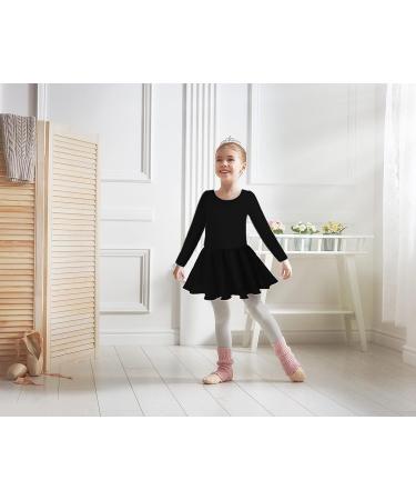 DANSHOW Girls Ballet Dance Leotard with Flutter Sleeve, Petal Skirt & Bowknot Back - T-Black, 6-8 Years - Buy Online on GoSupps.com