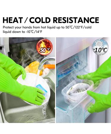 Vgo Reusable Long Sleeve Dishwashing Gloves, Size L Green - 1 Pair | Thick Latex Cleaning Gloves for Kitchen, Washing, Painting, Gardening, Pet Care - Buy Online on GoSupps.com