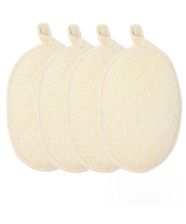 loofah exfoliating Body Scrubber Perfect loofah Sponge for Men and Women use in Shower Shower loofah (4 Packs) Made with Natural loofah Shower Scrubber for Body White