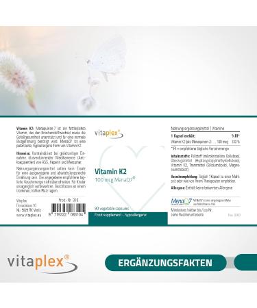 Buy Vitaclex High Dose Vitamin K2 MK-7 Capsules (100 mcg 90 Tablets) - Natural Fat-Soluble K2 D3 Therapy for Optimal Health - International Shipping Available - Buy Online on GoSupps.com