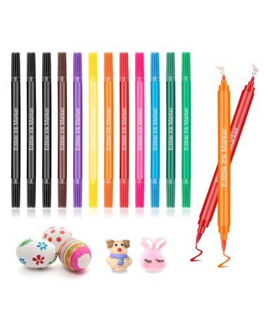 12 pieces of food coloring pen baking food colored pencils food felt pens with fine and thick tip write edible pen for cakes fondant cookies Easter eggs Macaron 17cm 12.0 - Buy Online on GoSupps.com