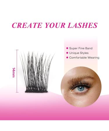 CALAILIS Cluster Lashes - DIY Individual Eyelash Extensions | 14mm Bonded Lash Clusters for At-Home Use - Buy Online on GoSupps.com