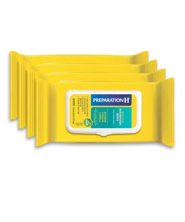 Preparation H Totables Hemorrhoid Flushable Wipes with Witch Hazel for Skin Irritation Relief - 48 Count (Pack of 4) - Total 192 Count