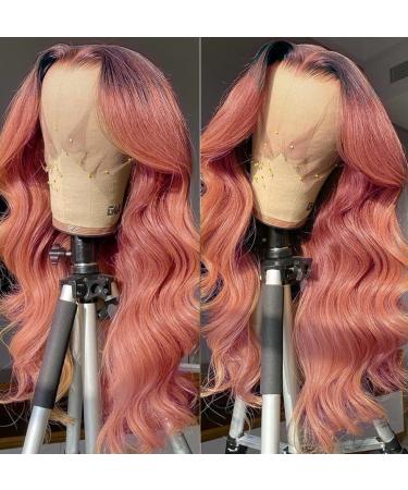 ANDRIA Pink Long Lace Front Wig 24 Inch Loose Wave - Heat Resistant Synthetic Ombre Wig for Women - Buy Online on GoSupps.com