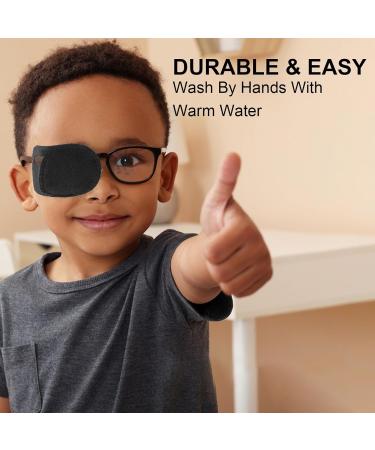 4 Pcs Reusable Eye Patches for Kids & Adults | Lazy Eye Treatment for Amblyopia & Strabismus | Left & Right Eye Patches for Glasses (Black - Buy Online on GoSupps.com