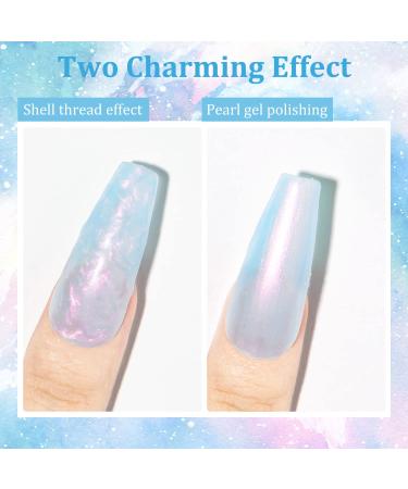 Mizhse Blue Shimmer UV Gel Nail Polish | Pearl Effect Color Gel for Soak Off Nails | 10ml UV LED Lamp Compatible - Buy Online on GoSupps.com
