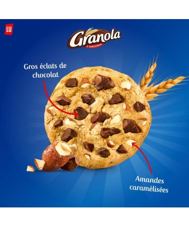 Granola Extra Cookie Caramelized Almonds with Large Chocolate Shards - 4 x Bags of 8 Cookies (184 g) - Buy Online on GoSupps.com