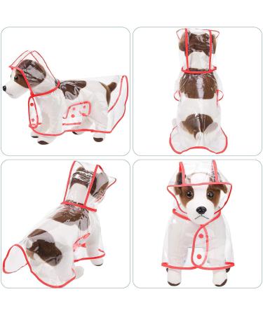 Shop Petcute Waterproof Dog Raincoat with Hood - Transparent PVC Breathable Button Closure | Ideal for Medium & Large Dogs in Red - Buy Online on GoSupps.com