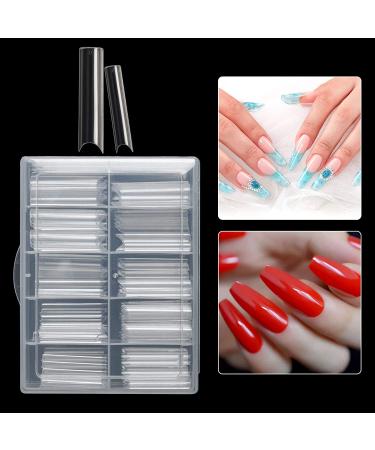 Vcedas Extra Long C Curve Nail Tips - 100PCS Clear French Half Cover Square Shape - Buy Online on GoSupps.com