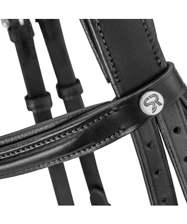 Sunride English Combined Bridle Hawaii with Reins - Soft Real Leather Adjustable & Anatomical (COB Black/Red) | International Shipping Available - Buy Online on GoSupps.com