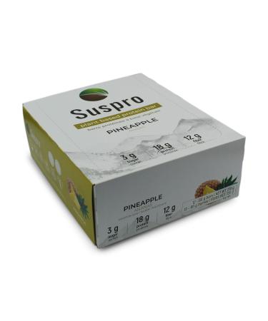Suspro High Protein Bar Pineapple Vegan Gluten Free Dairy Free Soy Free Peanut Free 60g High Protein Bar 12 Count