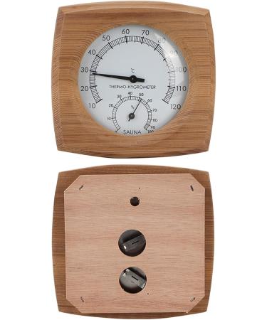 Thermo Hygrometer - 2-in-1 Handmade Cedar Wood Sauna Room Hygrometer for Accurate Temperature & Humidity Control - Buy Online on GoSupps.com