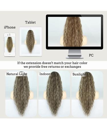 Pference Extensions Long Wrapped Hair Part Ponytail - Natural Art Hair Extensions for Women | 65cm Afro Braid Ponytail with Ash Dark Blonde Highlights & Ash Brown - Shop Now! - Buy Online on GoSupps.com