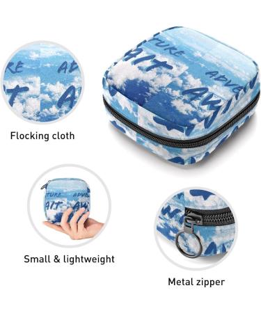 GIAPB Period Bag - Blue Pattern Color1965 | Sanitary Napkin Storage & Travel Makeup Pouch - Buy Online on GoSupps.com