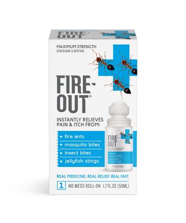 Fire Out Instant First Aid Pain Relief from Fire Ant Stings and Bug Bites, 1.7 Ounce Roll-On