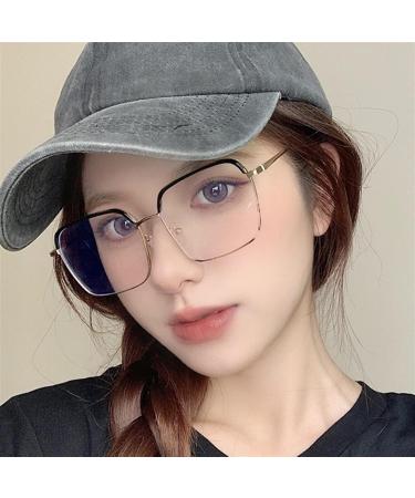 Buy Half Frame Blue Light Blocking Reading Glasses +2.0 - Stylish Decorative Goggles for Men & Women in Gold - Buy Online on GoSupps.com