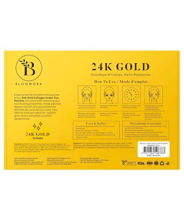 24K Gold Eye Mask - 30 Pairs for Dark Circles & Puffy Eyes | Under Eye Patches & Eye Care Treatment - Buy Online on GoSupps.com