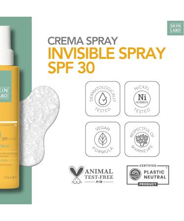 SkinLabo - Invisible Face and Body Spray SPF 30 Protects against UVA and UVB Rays Prevents Photo-Aging and Erythema Moisturising with Glyceryl Glucoside Celligent - 150 ml - Buy Online on GoSupps.com