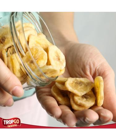 Tropgo Banana Chips 110g - Dried Fruit in Resealable and Recyclable Tub - Quick Energy Boost & Wholesome Trail Mix - Ready-to-Eat Dehydrated Fruit Snacks for Kids and Adults - Buy Online on GoSupps.com